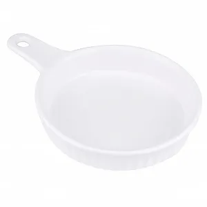 Форма TOYANDONA для запекания керамическая круглая с одной ручкой термостойкая Белая - Фото 1