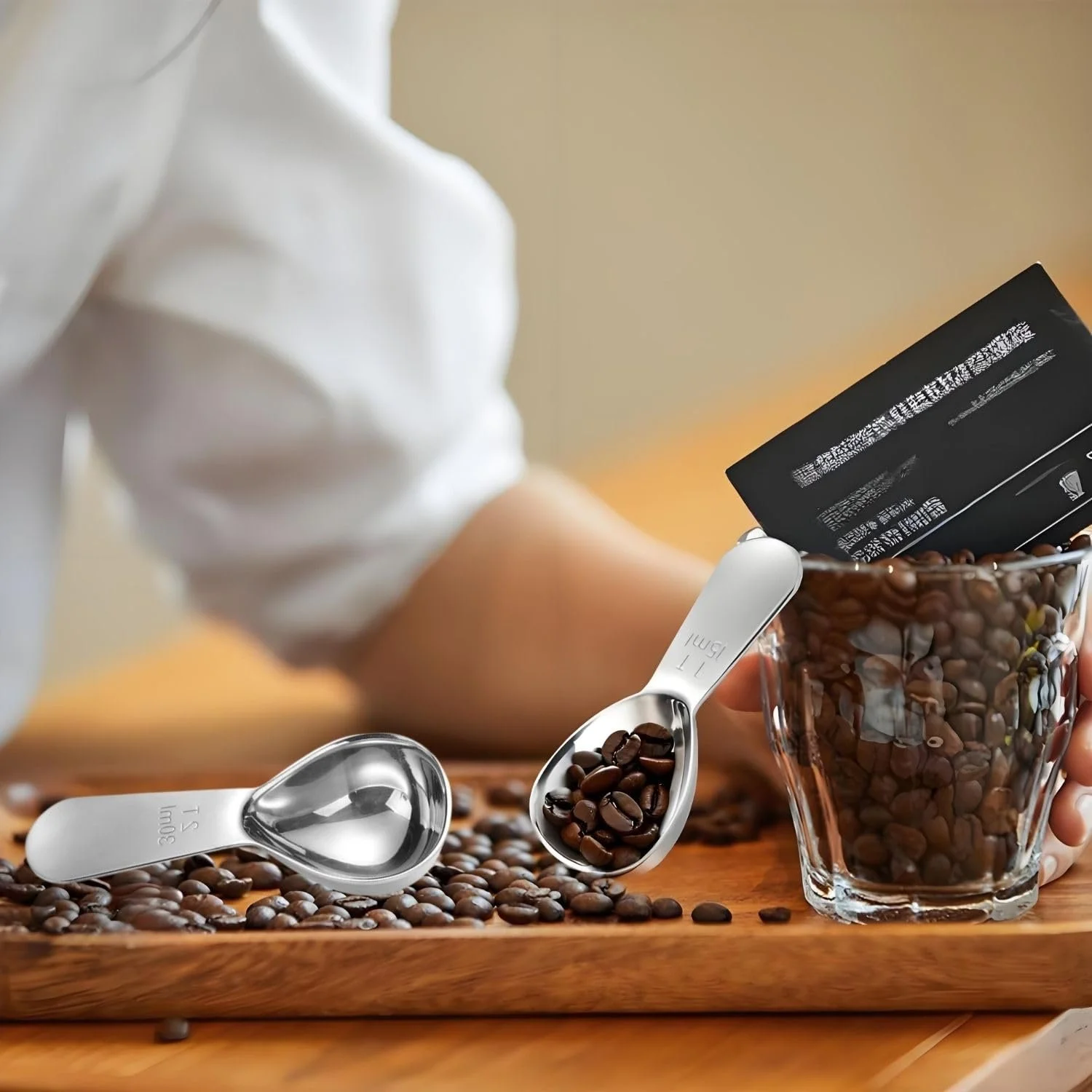 Мірні ложки для кави з нержавіючої сталі, 2 шт (30 мл + 15 мл), фото №5