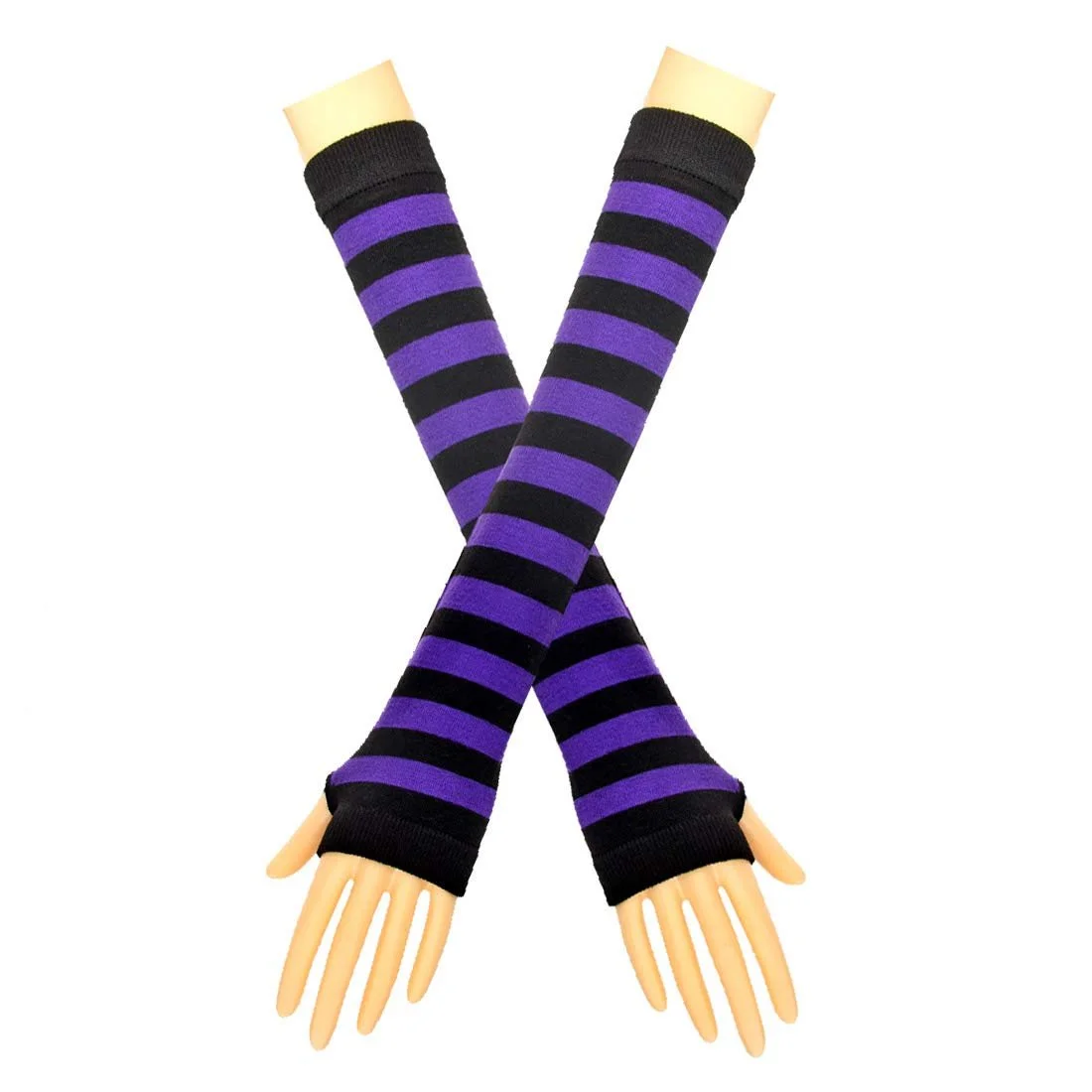 Гетры в полоску (2 пары) (черно-фиолетовые), фото №9