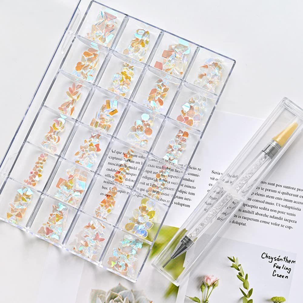 Набір прикрас для нігтів зі стразами 1 коробка Кришталеві, фото №1