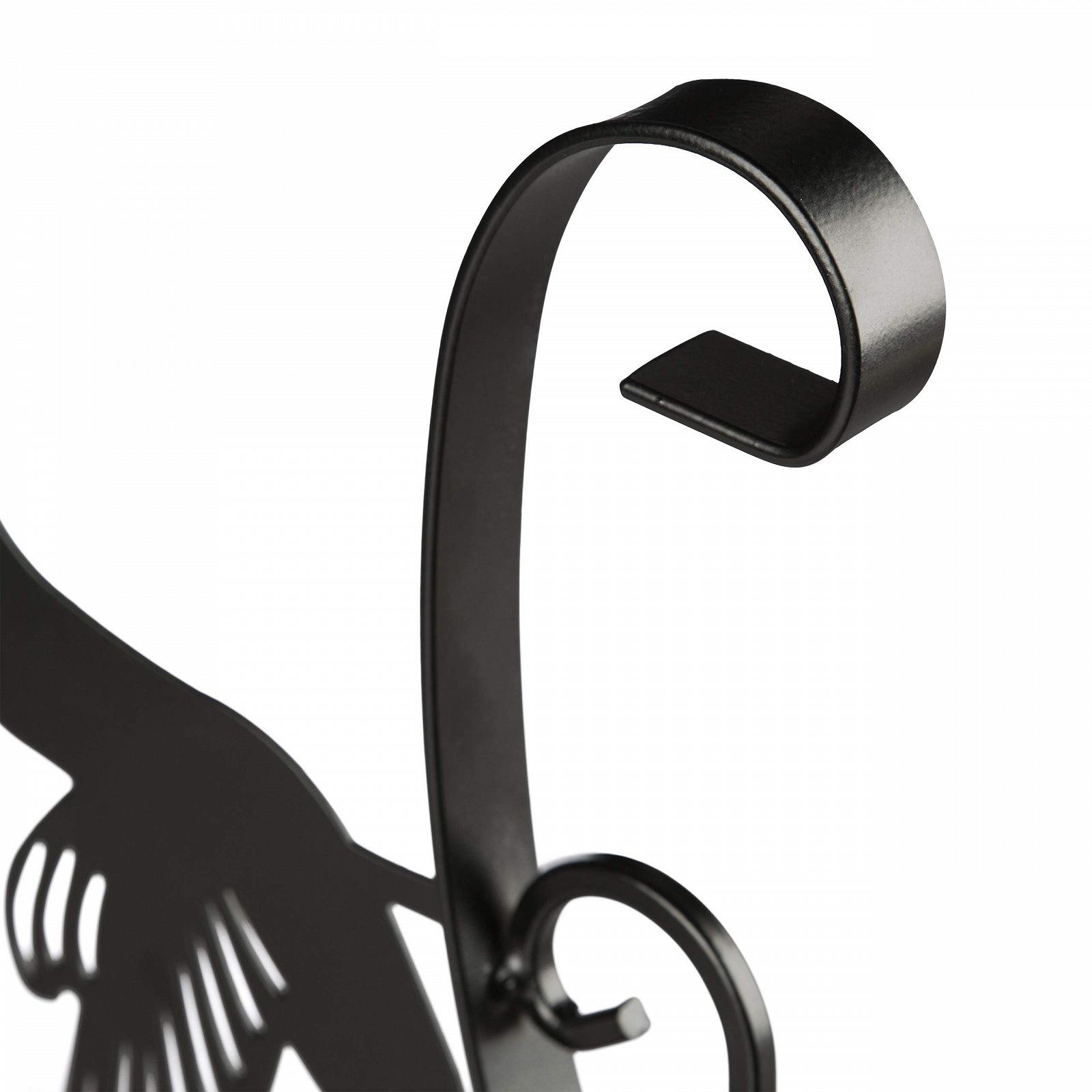 Настінний тримач для підвісних кошиків Relaxdays набір 3 шт з мотивом равлика метал 30 x 27,5 x 2 см чорний, фото №6