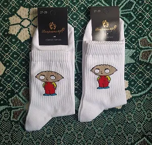 Чоловічі молодіжні шкарпетки високі демісезонні білі 39 - 44 розмір - Фото 1