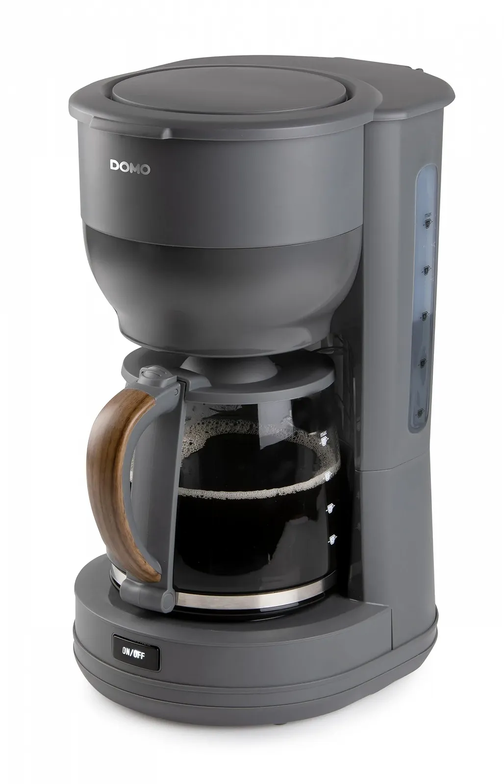 Капельная кофеварка DOMO Wood You Series DO754K 1,25 л 10 чашек Матовый серый с отделкой под дерево, фото №1
