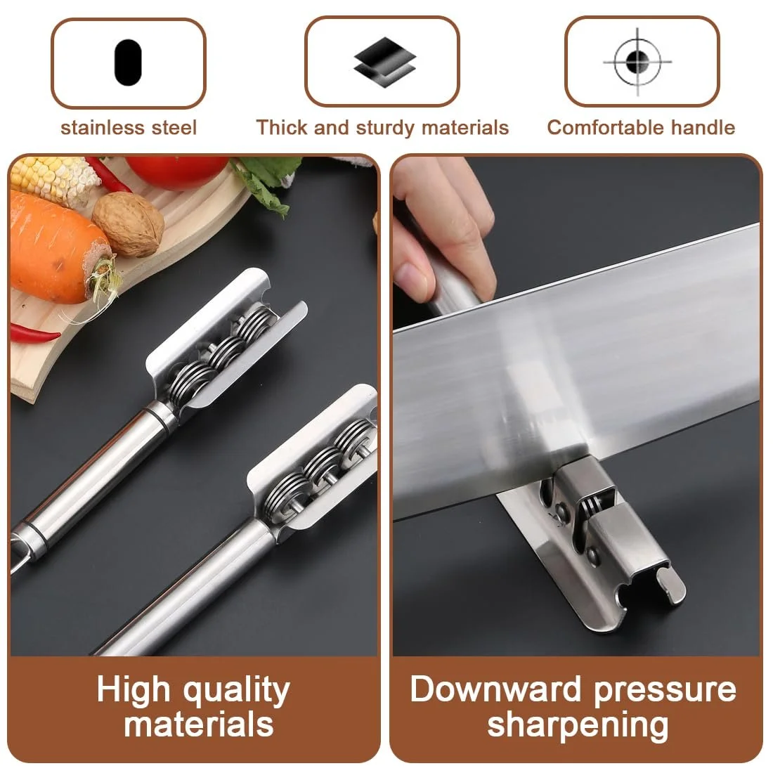 Точилка для ножів ручна триступенева регульований кут заточування Срібляста, фото №4 Точилка для ножів ручна триступенева регульований кут заточування Срібляста, фото №4