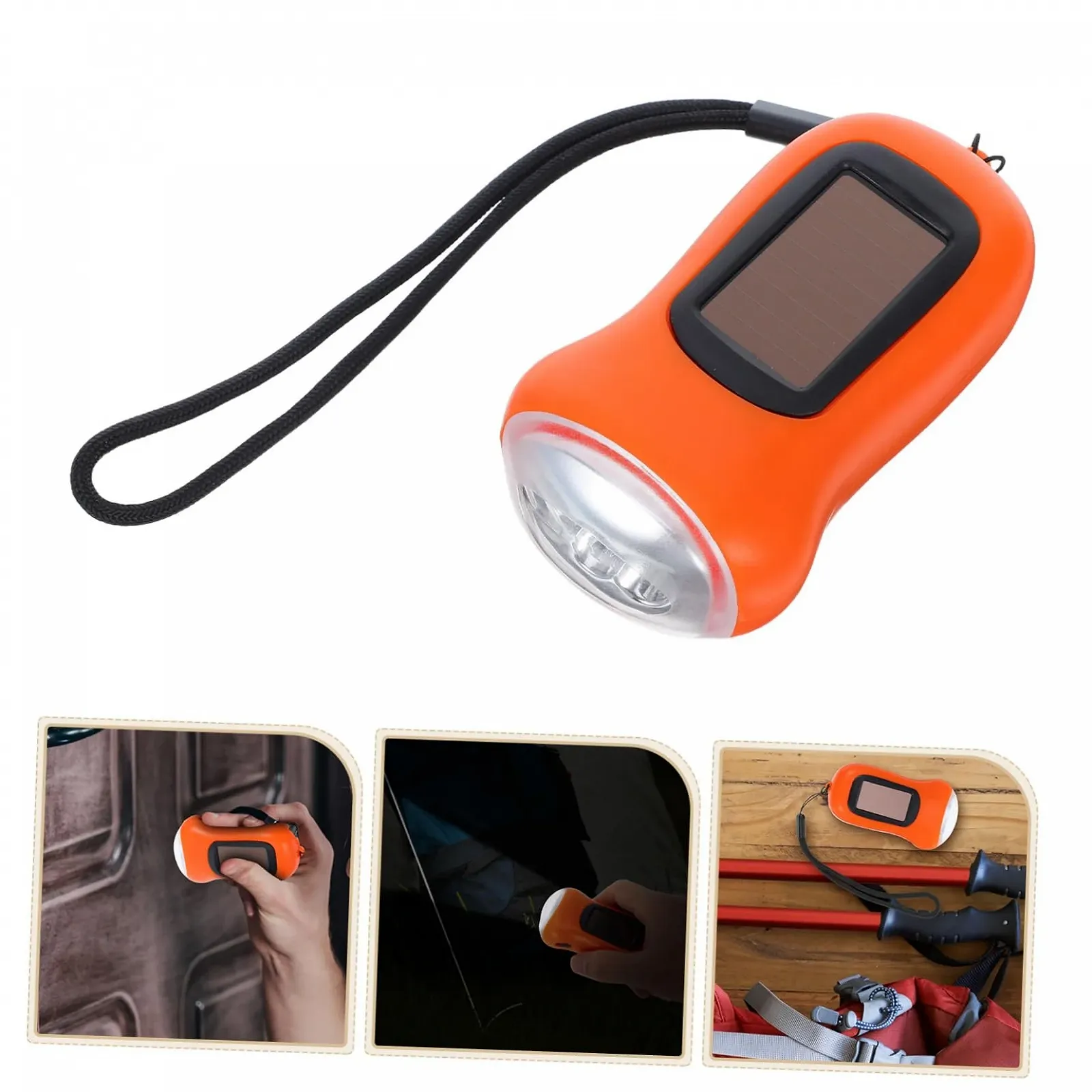 Фонарь Vaguelly аварийный на солнечной батарее, аккумуляторный, портативный для кемпинга и активного отдыха, оранжевый, высокая яркость, долговечный, фото №8