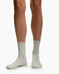 Носки Emporio Armani Lurex Short, белый, One Size synthetic.ua - Фото 1