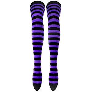 Гетры в полоску (2 пары) (черно-фиолетовые) synthetic.ua - Фото 1