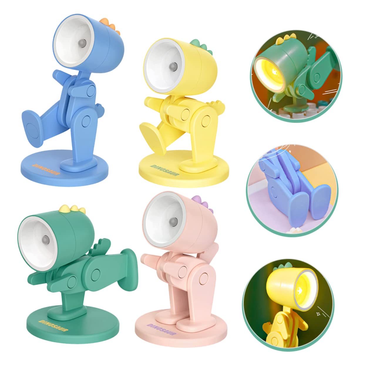 Мини-настольная лампа UKCOCO Dinosaur Aesthetic Night Light Animal Light Mini Night Light LED Light Up Child из пластика ABS и PVC упаковка из 12 шт., фото №3