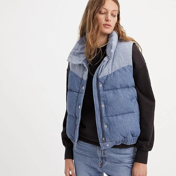 Жіночий жилет Levi's Going West у відтінку автентичного деніму - M, фото №1