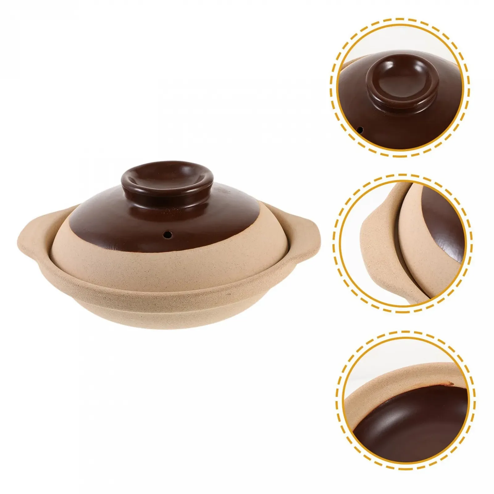 Каструля Sosoport керамічна з кришкою для газової плити подвійні ручки, фото №4