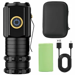 Ліхтар LED Акумуляторний Міні  LED Надзвичайно Яскравий 5000 Люмен 5 Режимів Освітлення Водонепроникний для Надзвичайних Ситуацій на Відкритому Повітрі Кемпінгу - Фото 1