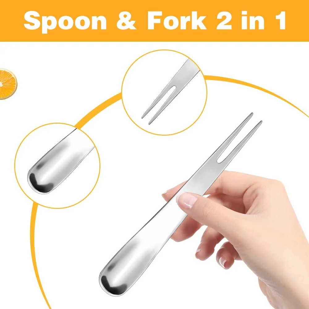 Ложка-вилка 2-в-1 12 см Нержавеющая сталь, фото №3
