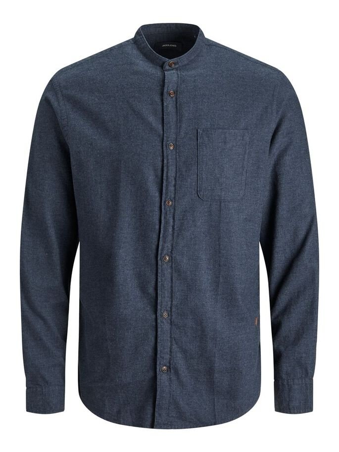 Рубашка Jack&Jones JJEBAND HEATHER L/S STS 12189769, SLIM FIT, тёмно-синий, XL, фото №1