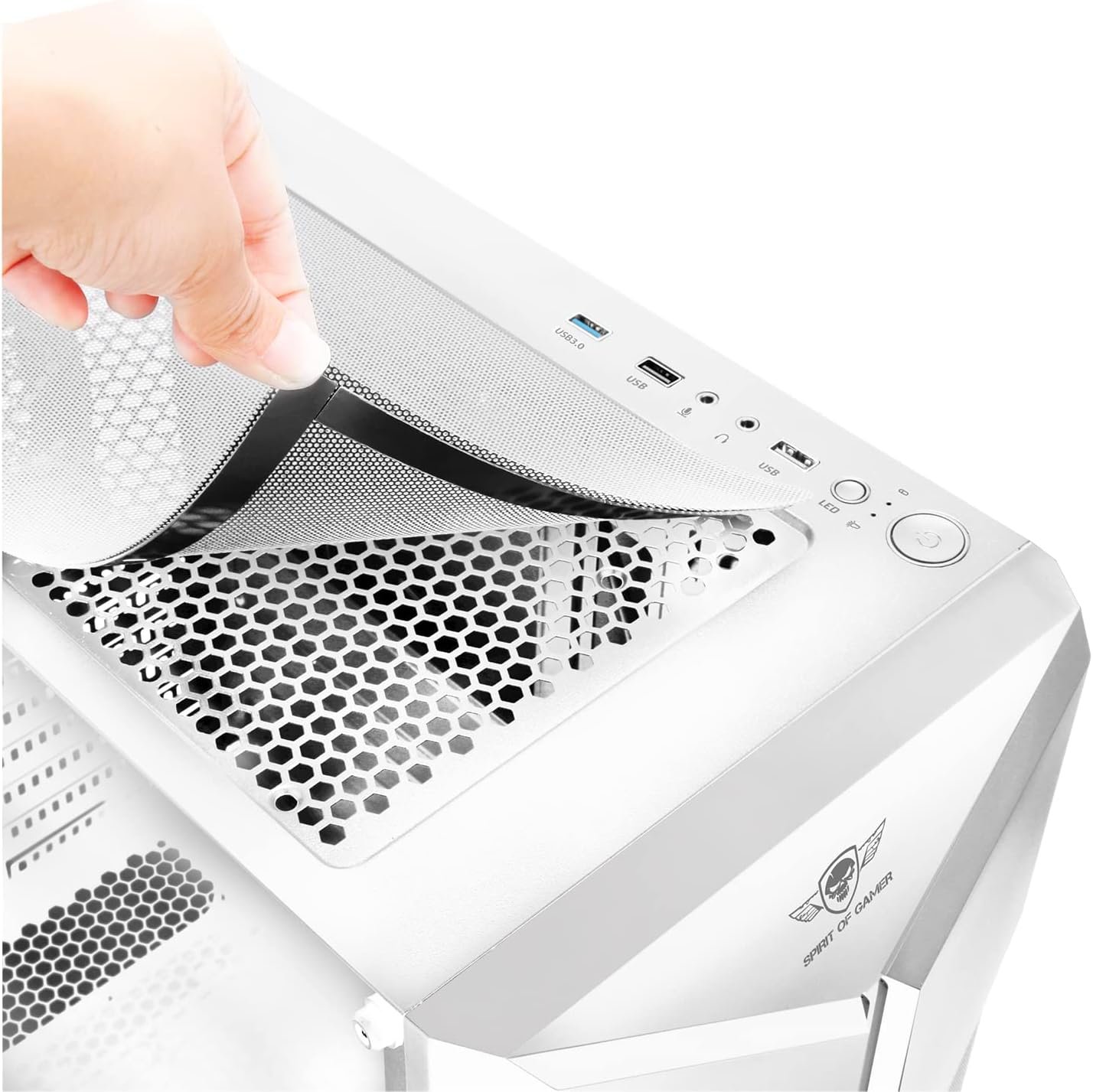 Корпус для ПК Spirit of Gamer Clone III White / ATX / Mid Tower / ARGB / Glass / USB 3.0 / White Edition, фото №7