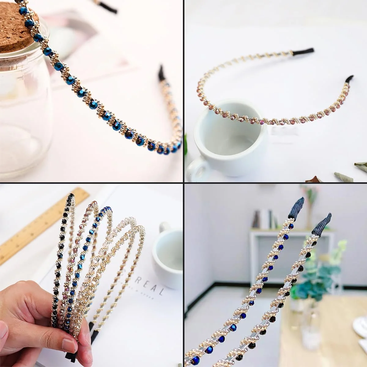 Обруч Модный Хрусталь Бриллиант Металл Блестящий, фото №3