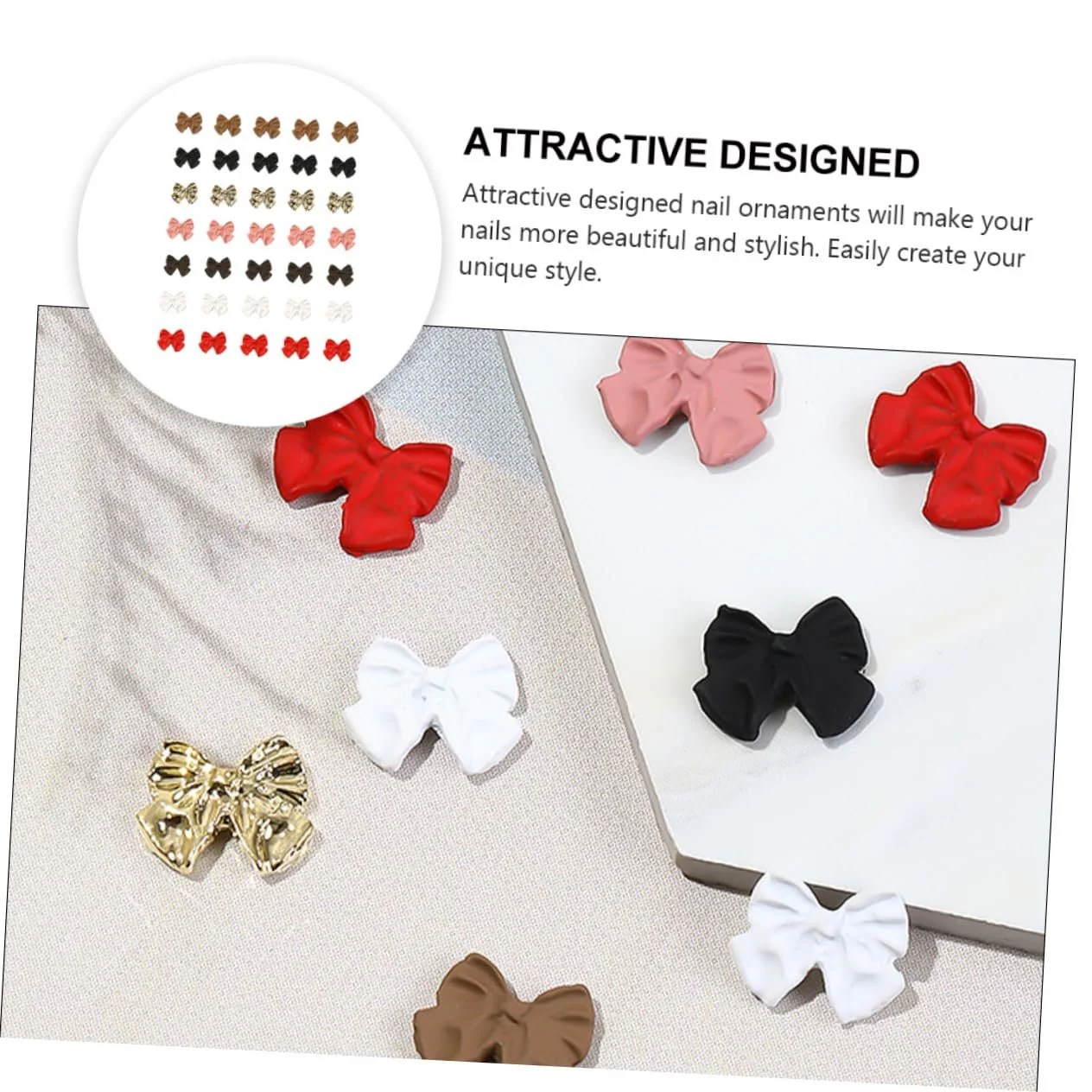 Прикраси для манікюру Бантик Матові 105 шт., фото №5