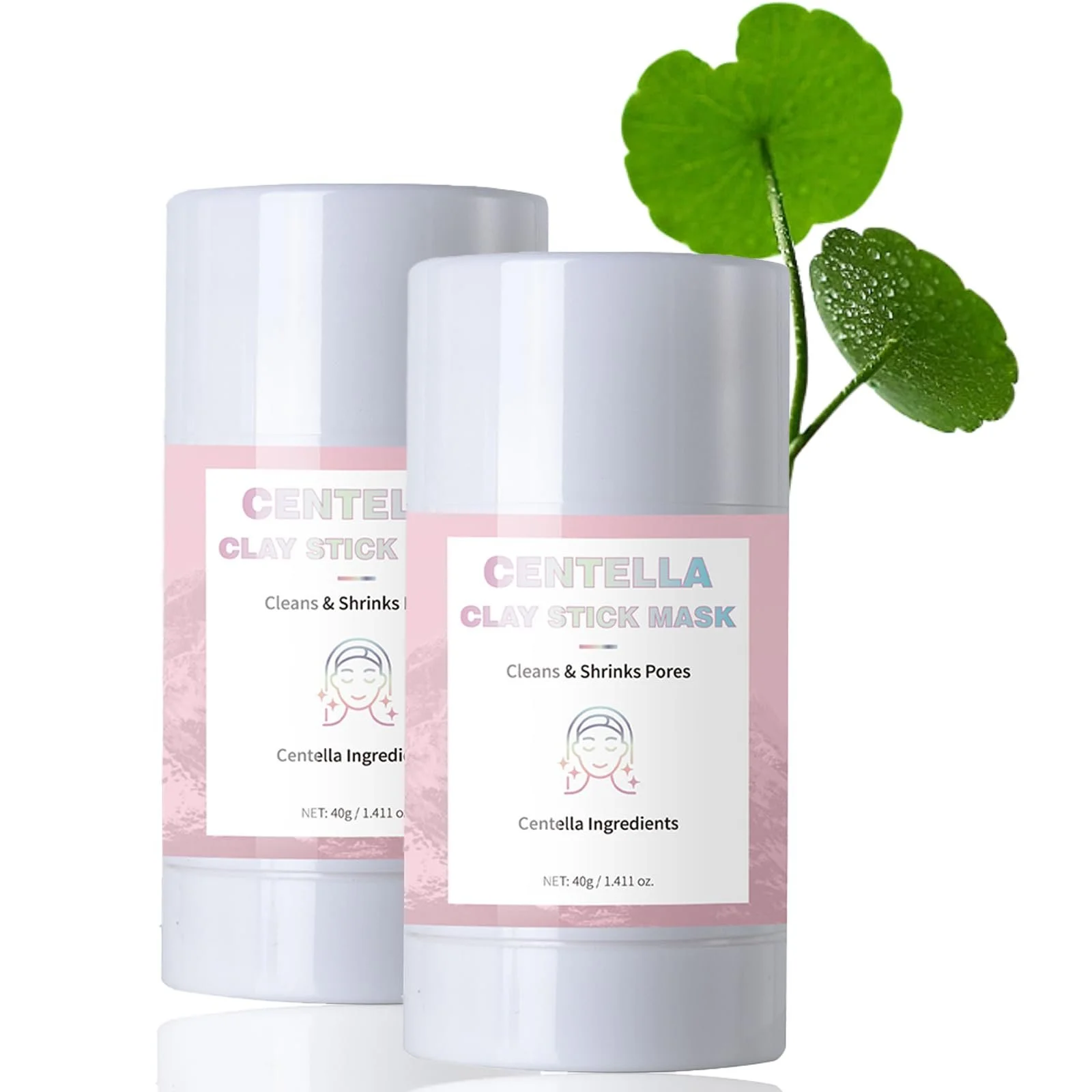 Маска-стик глиняная Centella, 2 шт. Глиняная маска для ухода за кожей, увлажняющая маска для лица с сывороткой Centella для отшелушивания кожи лица, набор для ухода за кожей для уменьшения пор, минимизация пор Centella, фото №1