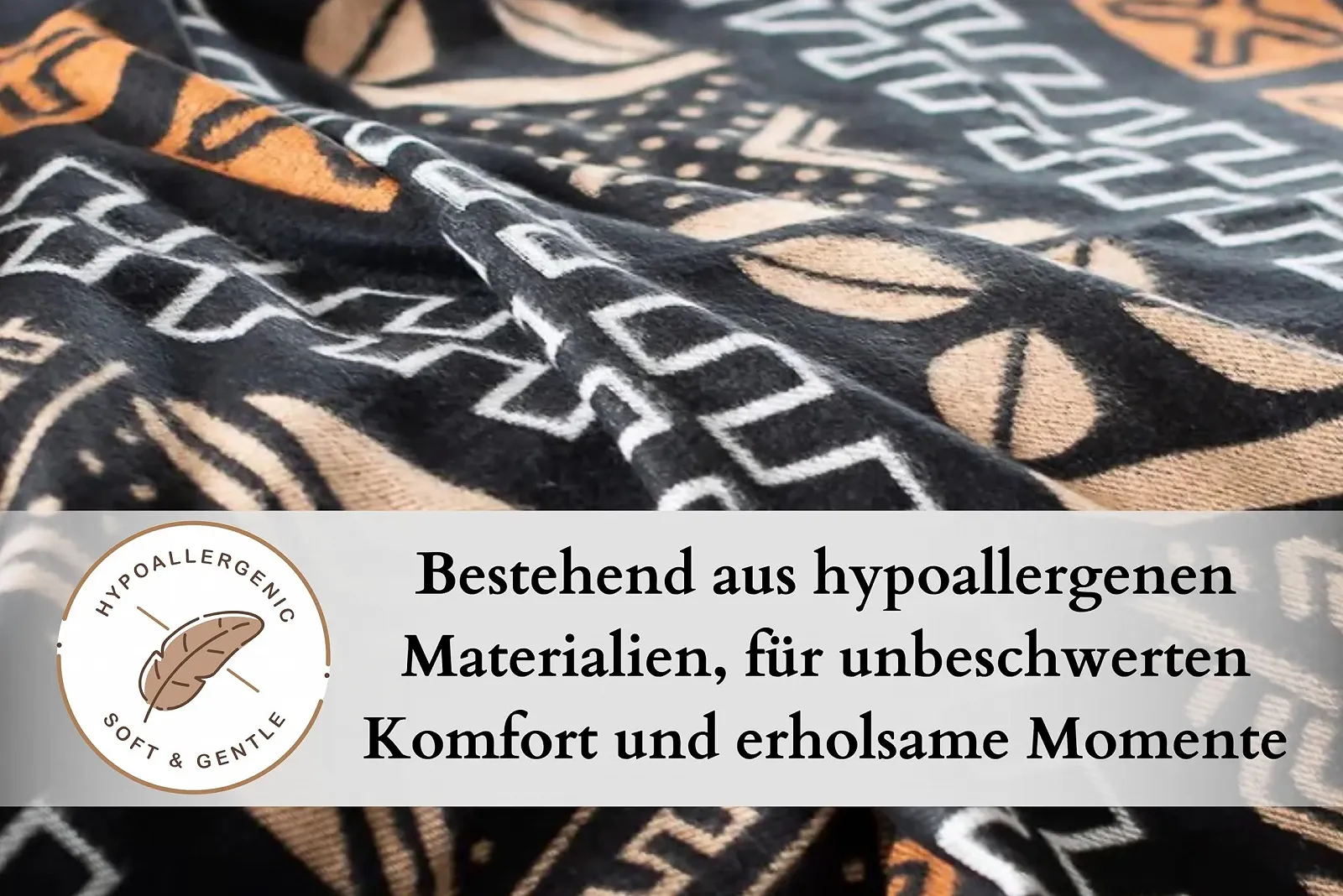 Покрывало YAADU Sikasso Африканское 180 x 140 см Черный/Оранжевый, фото №3 Покрывало YAADU Sikasso Африканское 180 x 140 см Черный/Оранжевый, фото №3