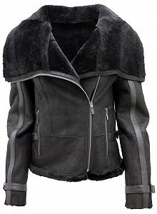 Кожаная Куртка Infinity Leather Женская Короткая Черная Овчина Мерино - Фото 1