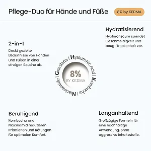 Крем для рук та ніг 8% Набір для зволоження та відновлення - Комбуча, гіалуронова кислота та ніацинамід - для всіх типів шкіри - 2 x 100 г synthetic.ua - Фото 1