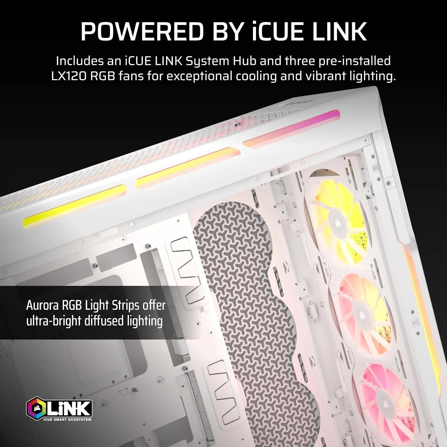 Корпус для ПК CORSAIR iCUE Link 5000T LX / RGB / Білий, фото №5 Корпус для ПК CORSAIR iCUE Link 5000T LX / RGB / Білий, фото №5