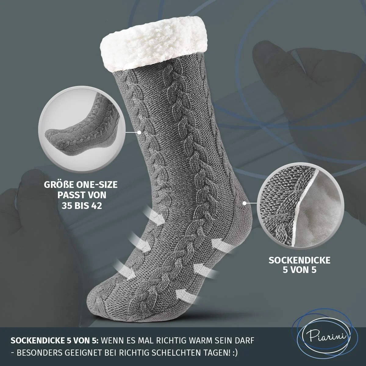 1 пара затишних шкарпеток з ABS підошвою, фото №4