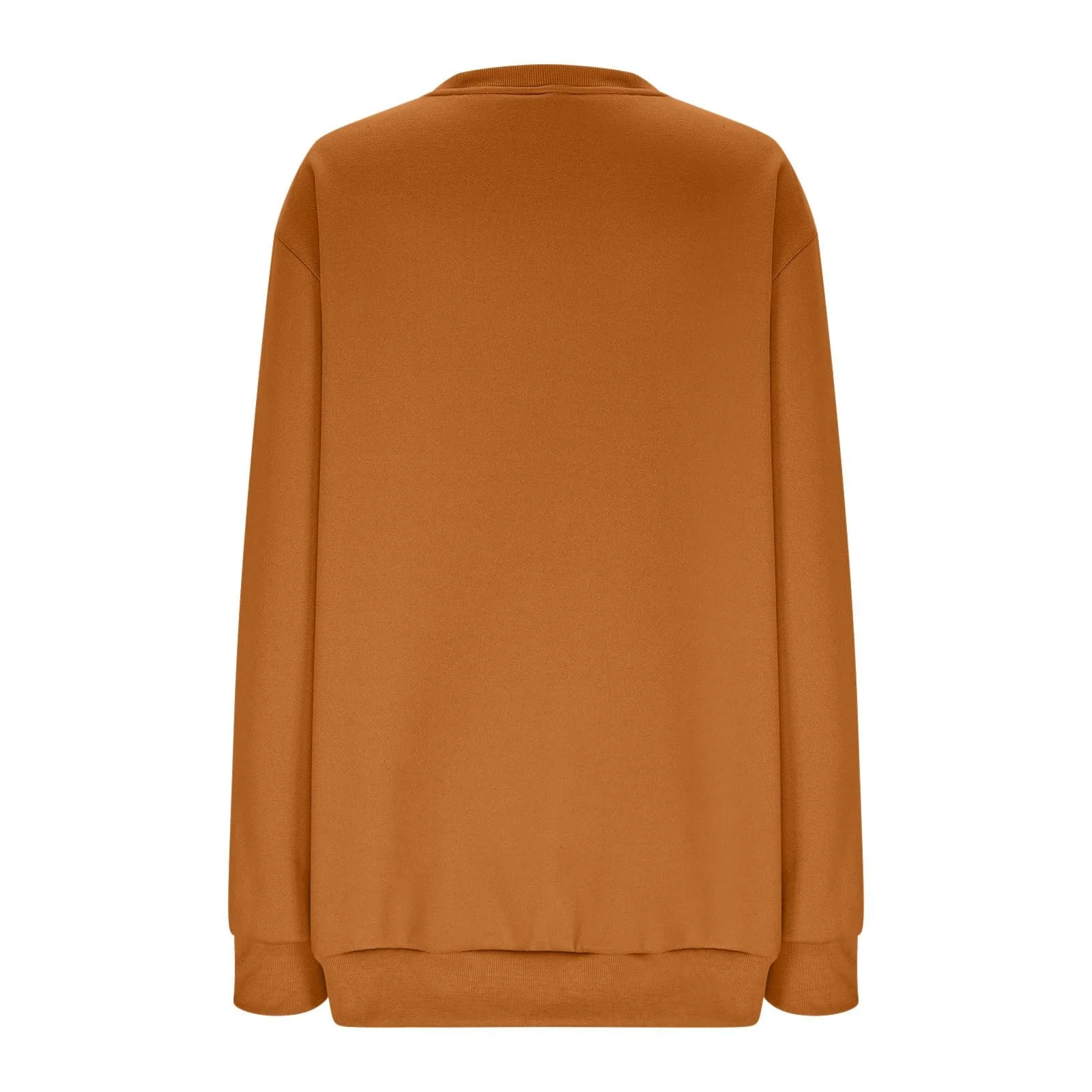 Женская Толстовка Классического Кроя Без Капюшона Однотонная Блузка Топ С Длинным Рукавом Круглый Вырез Спортивная Рубашка Осенне-Зимняя Теплая Базовая Блузка Повседневные Подростковые Топы для Девочек S-5XL, фото №3