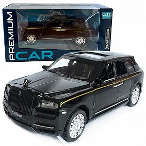 Машинка металлическая Rolls-Royce Cullinan ролс ройс черный звук свет инерция откр люк двери капот багажник - Фото 1