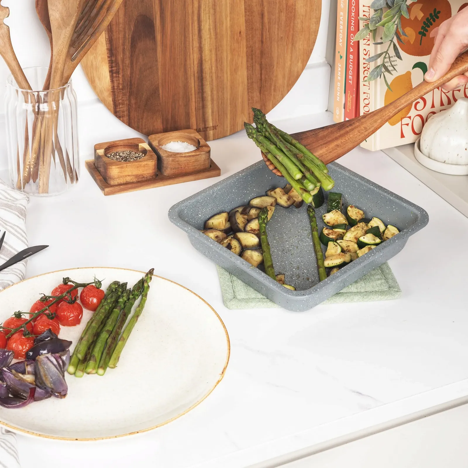 Противень для выпекания Salter Marble Collection BW02780G Квадратный 23 см Серый, фото №4