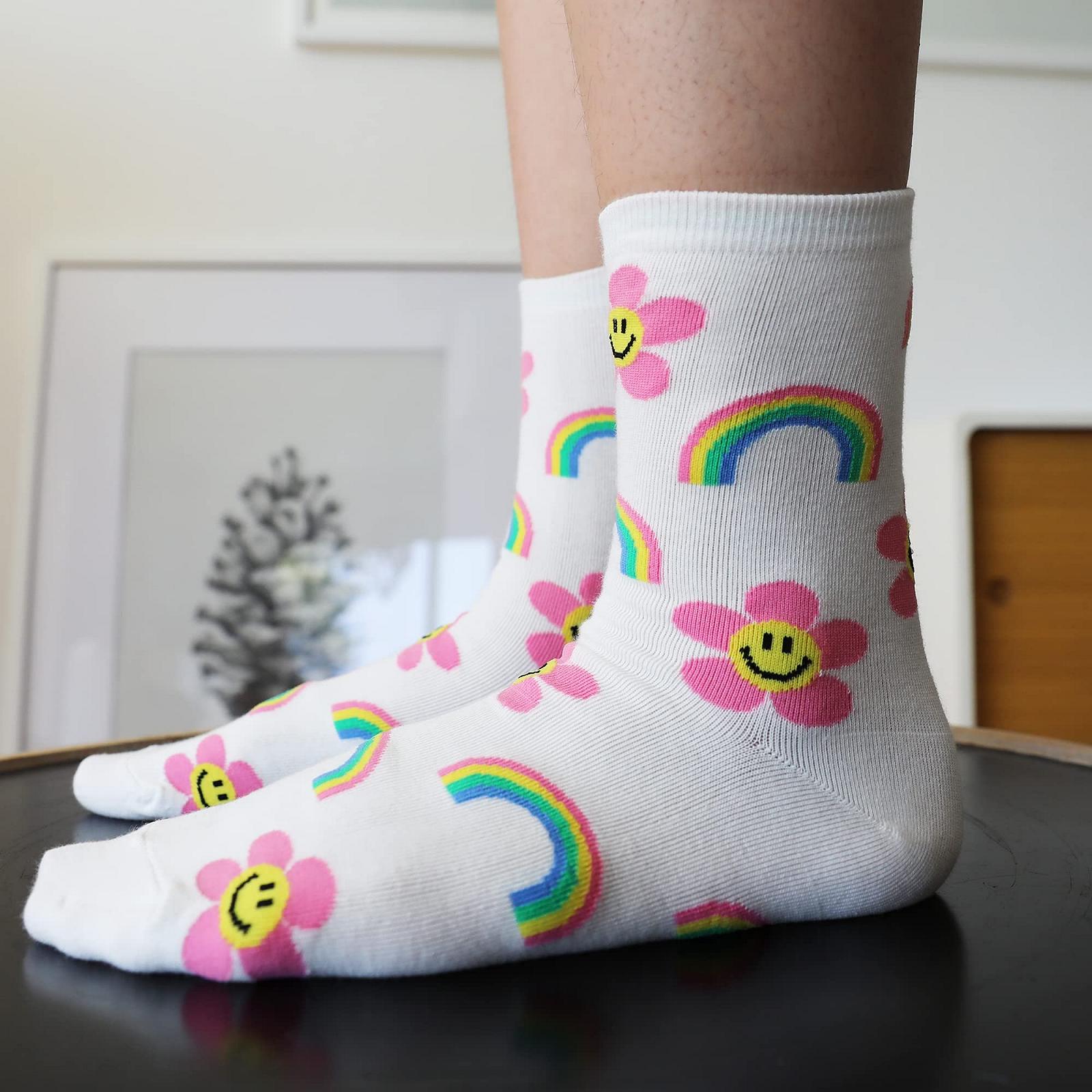 Носки Generic Smile Rainbow _4 Colours, Multi, 35-39, W-L-010, Белый, Черный, Multi, W-L-013, Белый, Черный, Multi, фото №2