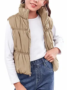 Жилет Haloumoning Зимовий для дівчат, стоячий комір, без рукавів - Фото 1