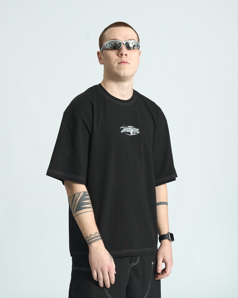 Футболка оверсайз Ogonpushka Tribal чорна, фото №2