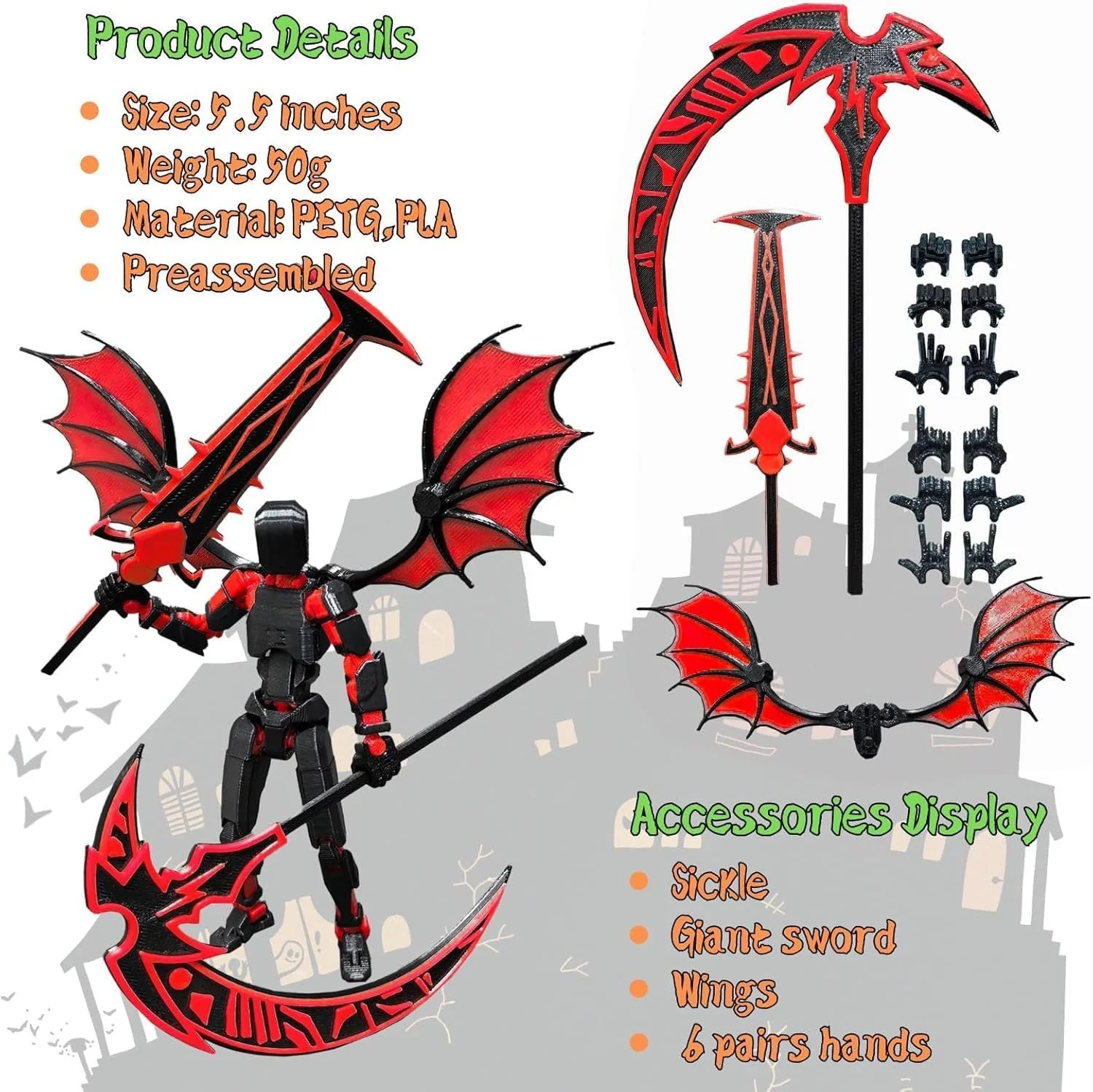 Фігурка Titan 13 T13 3D-друк з аксесуарами червоний, фото №2