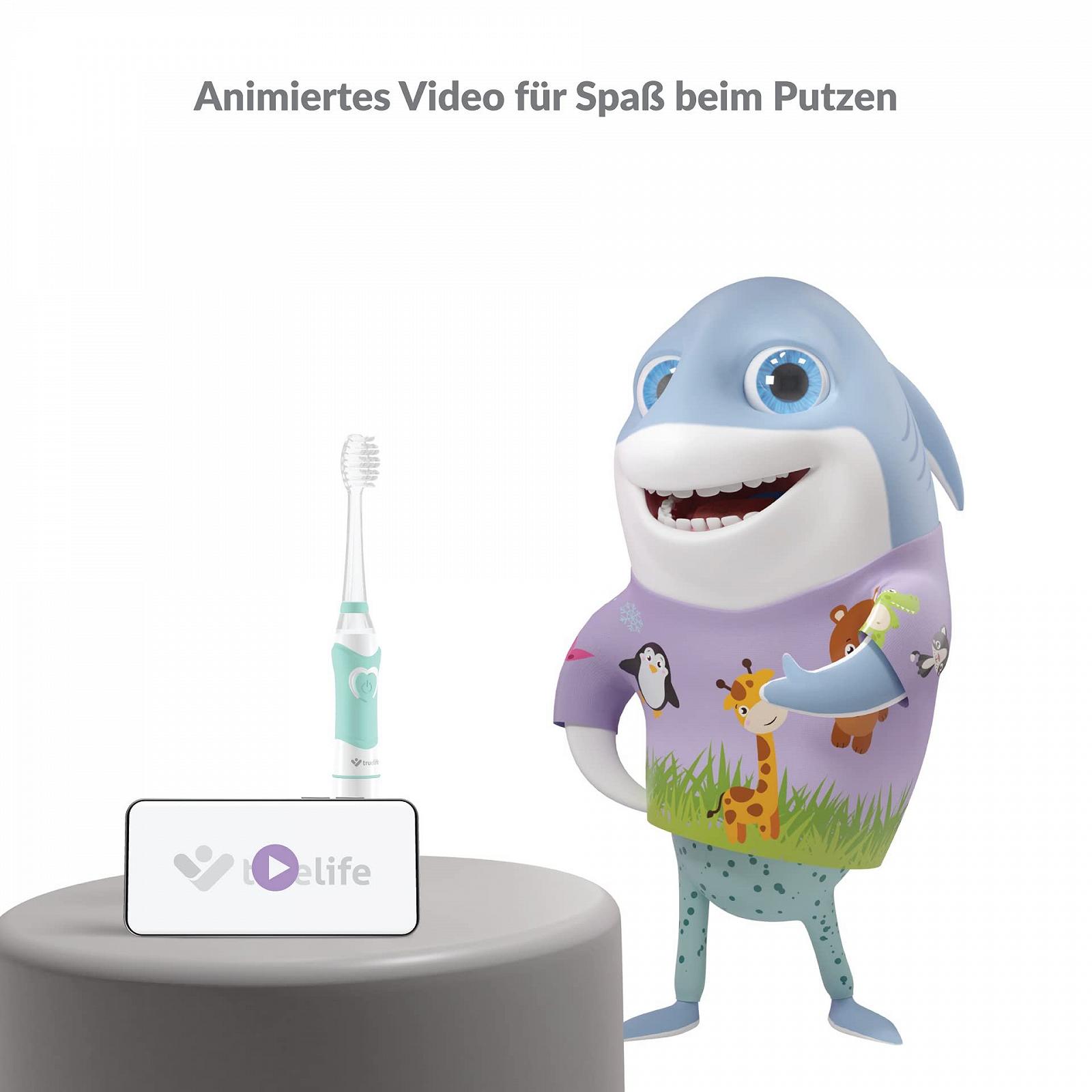 Звукова зубна щітка TrueLife SonicBrush Kid G для дітей 5-9 років таймер м'яка щетина 30 наклейок LED-підсвічування на батарейках компактний дизайн, фото №4