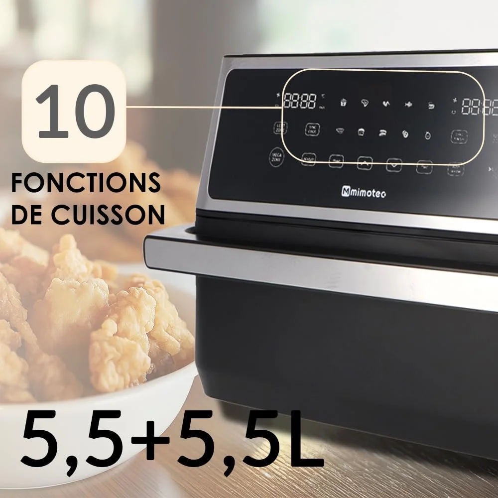 Мультипіч M mimotec Double Air Fryer Touch 11 л (5.5+5.5 л) 2850 Вт, фото №4