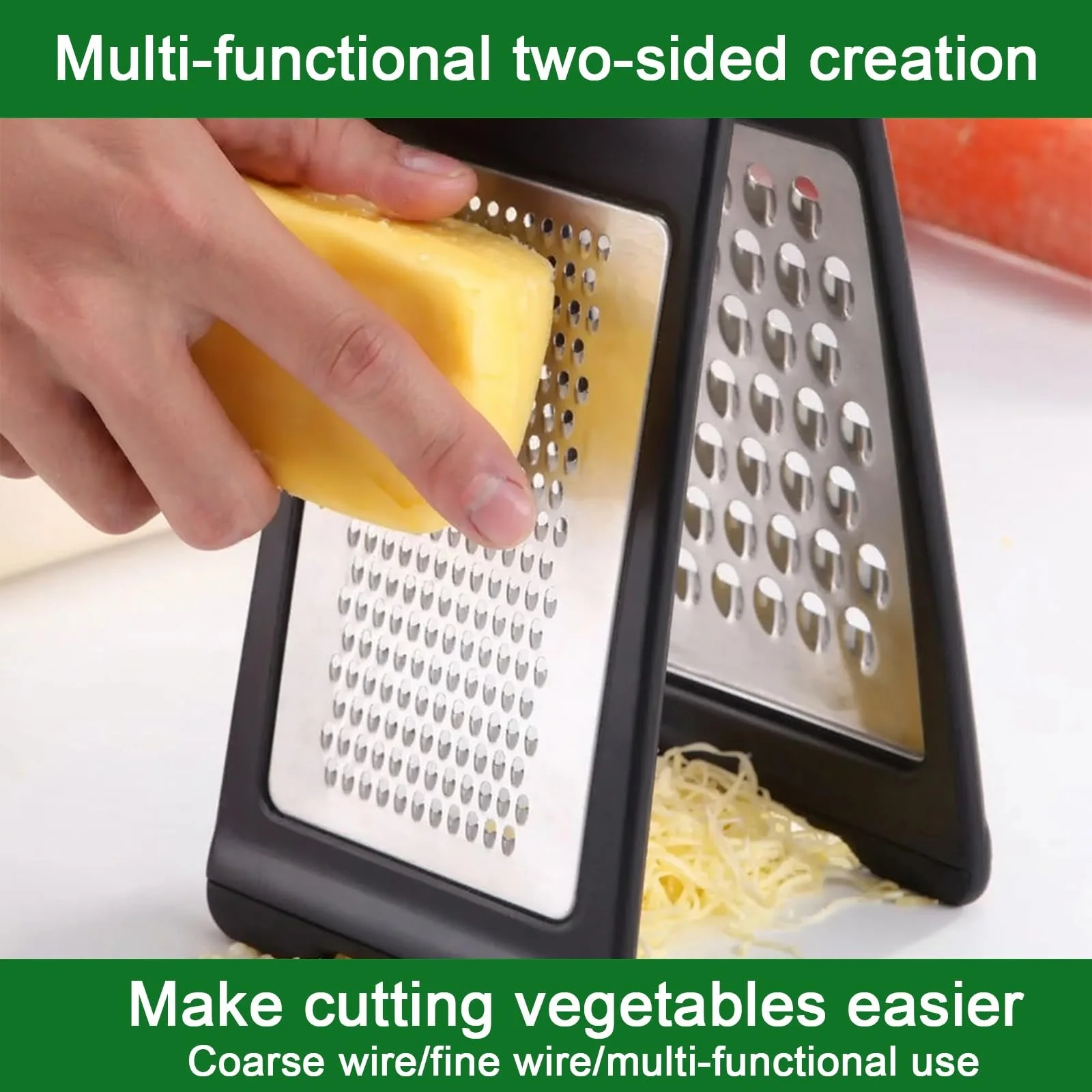 Терка Овочева складана з нержавіючої сталі з нековзною основою, фото №4