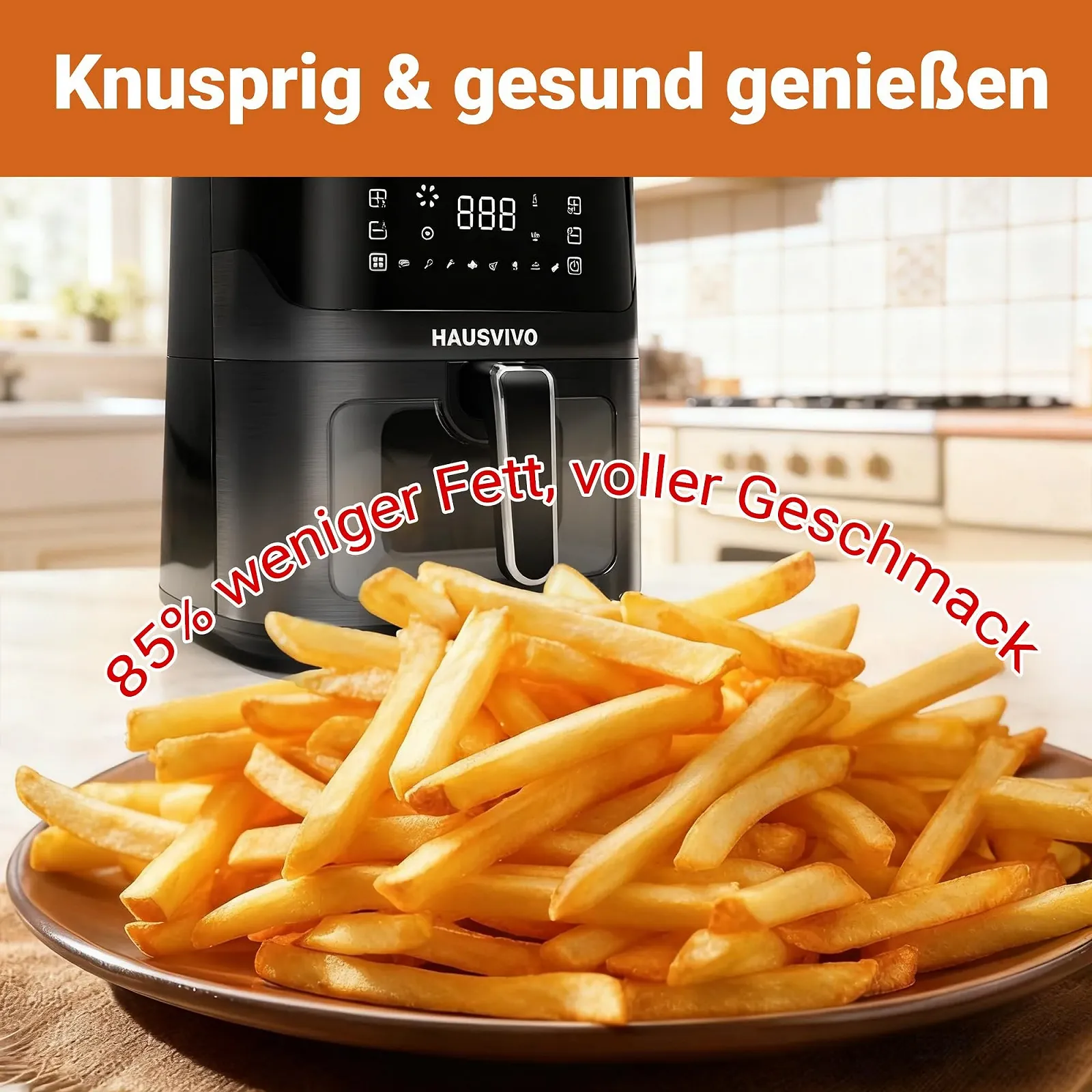 Мультипіч Airfryer XL 6.5 л 1600 Вт 8 програм з оглядовим вікном Чорний, фото №3 Мультипіч Airfryer XL 6.5 л 1600 Вт 8 програм з оглядовим вікном Чорний, фото №3