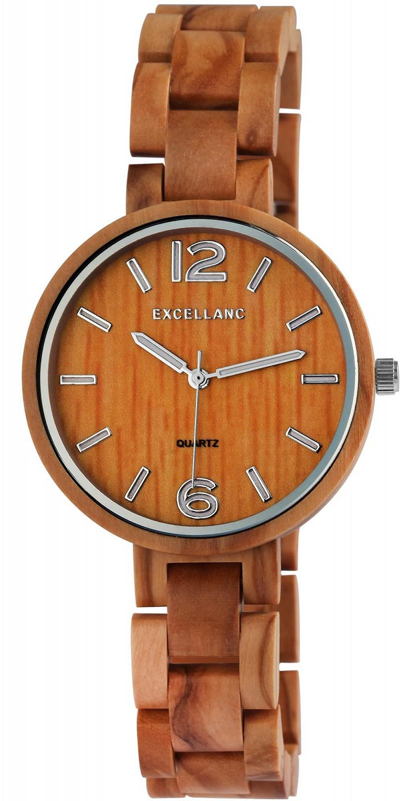 Жіночий Годинник Excellanc 1800235 з дерева, люмінесцентні стрілки, відкидна застібка, аналоговий, кварцовий, фото №1