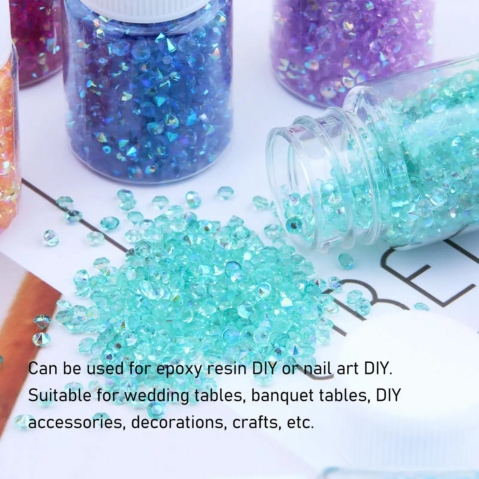 Крошечные Стразы для ногтей 13 цветов Кружевная подложка Высокая яркость Разноцветные стразы Многогранная огранка Стойкий цвет, фото №4