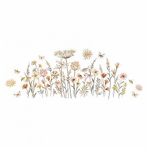 Наклейка на стіну Кульбаби Метелики Квіти Бохо - Фото 1