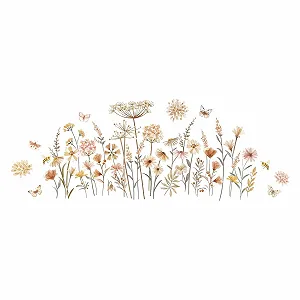 Наклейка на стіну Кульбаби Метелики Квіти Бохо - Фото 1