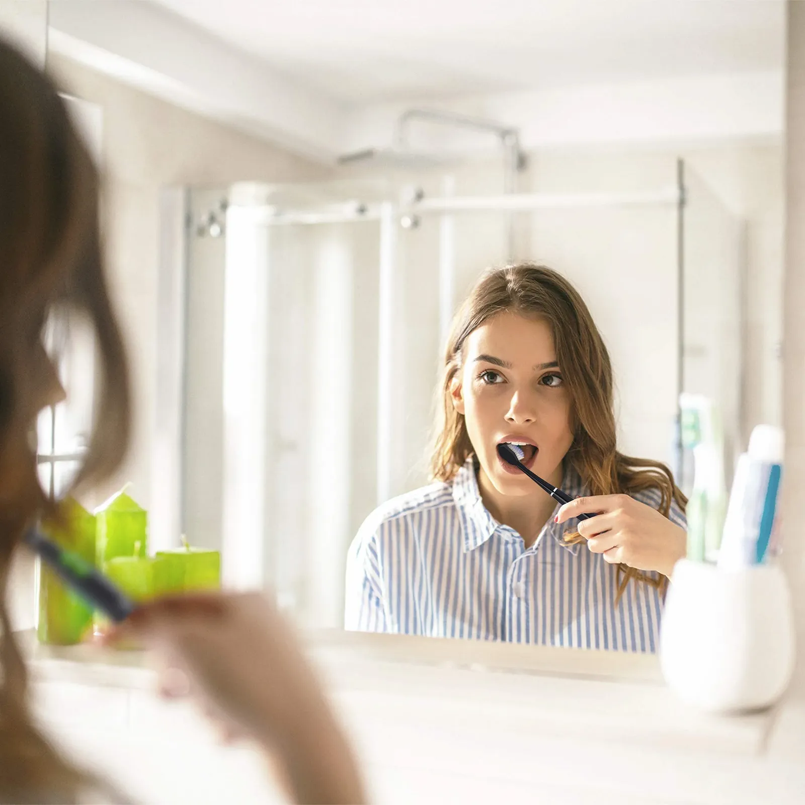 Звуковая зубная щетка G.U.M ActiVital Sonic 12 000 вибраций 2 сменные насадки Черная, фото №3