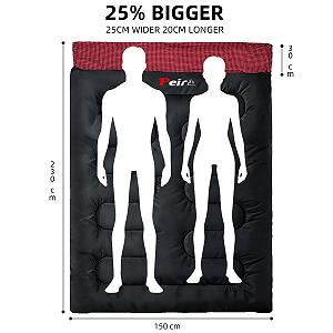 Спальный мешок Peirhw Extra Wide Rectangular 3 Season для взрослых с подушкой и сумкой для переноски, 300gsm Водонепроницаемый для кемпинга, для использования в помещении и на улице цена на synthetic.ua - Фото 1 Спальный мешок Peirhw Extra Wide Rectangular 3 Season для взрослых с подушкой и сумкой для переноски, 300gsm Водонепроницаемый для кемпинга, для использования в помещении и на улице synthetic.ua - Фото 1