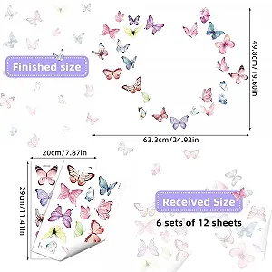 Наклейки на стіну milaosk Набір 150 шт. Метелики Самоклеючі Різнокольорові Рожеві synthetic.ua - Фото 1