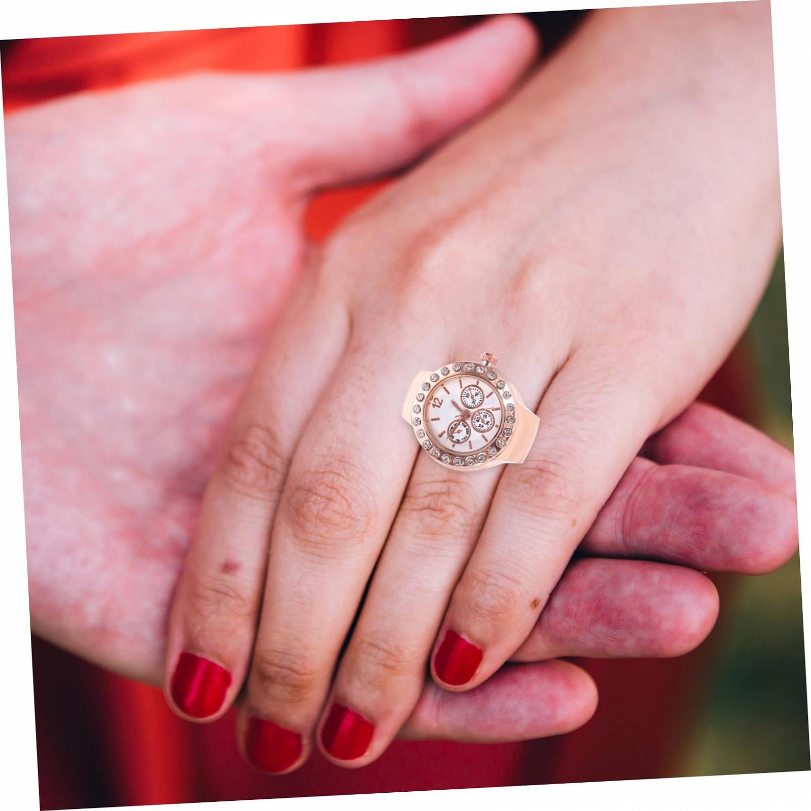 Кварцевые часы-кольцо Healvian из сплава, повседневные часы-кольцо для вечеринок и свиданий, часы-кольцо с точным измерением времени, фото №7 Кварцевые часы-кольцо Healvian из сплава, повседневные часы-кольцо для вечеринок и свиданий, часы-кольцо с точным измерением времени, фото №7