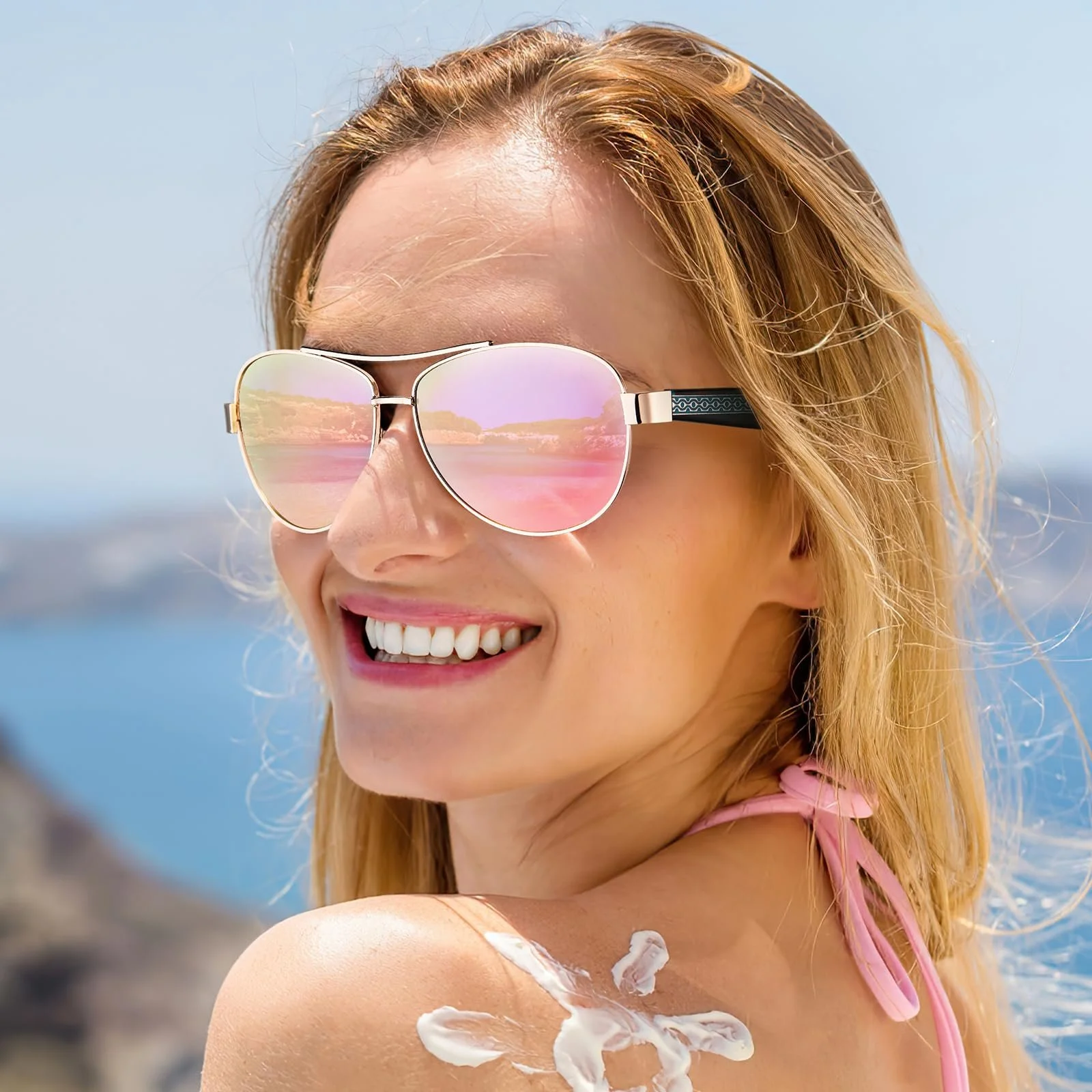 Сонцезахисні окуляри Авіатор CARFIA Поляризовані UV400 Ретро Вінтаж Стильні для жінок, фото №3 Сонцезахисні окуляри Авіатор CARFIA Поляризовані UV400 Ретро Вінтаж Стильні для жінок, фото №3