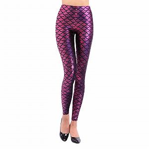 Легінси KBOPLEMQ Жіночі Slim Fit Tights Trousers Shiny Tights Hip Trousers Skinny Pants Push Up Легінси Sea Virgin Fish Scale Printed Sports Легінси Sexy High Waist Легінси - Фото 1
