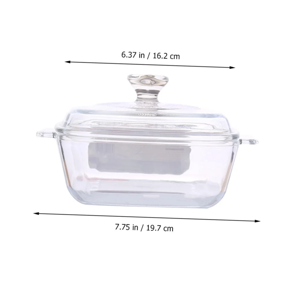 Миска VALICLUD из закаленного стекла с крышкой квадратная для микроволновой печи термостойкая, фото №2