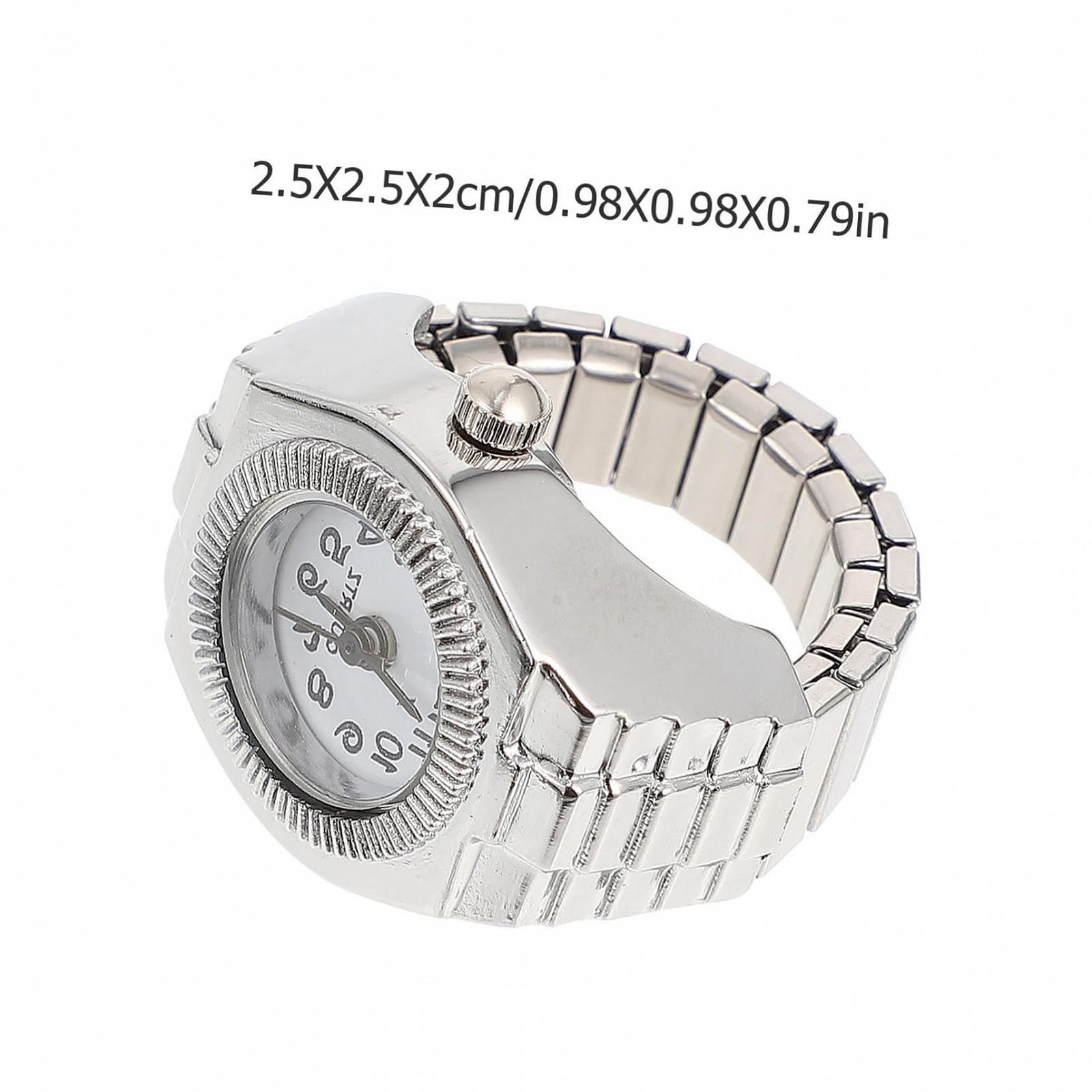 Кварцевые часы-кольцо Healvian Elastic для женщин с арабскими цифрами, фото №2