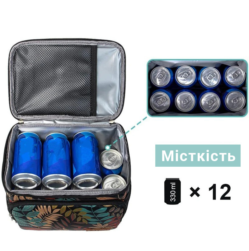 Термосумка сумка холодильник для пикника через плечо Alaska 10л серая, фото №2